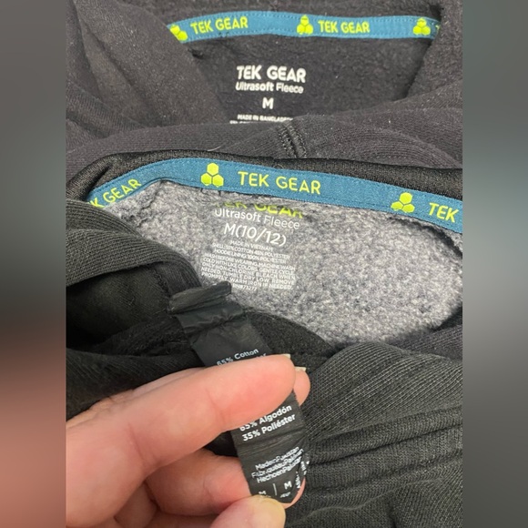 Lot of 3 Tek Gear Hooded Sweatshirt Boys Size Medium Size 10/12 Black Gray BMX - Picture 4 of 6